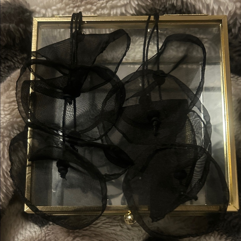 Elegant Black Sheer dangling Earrings